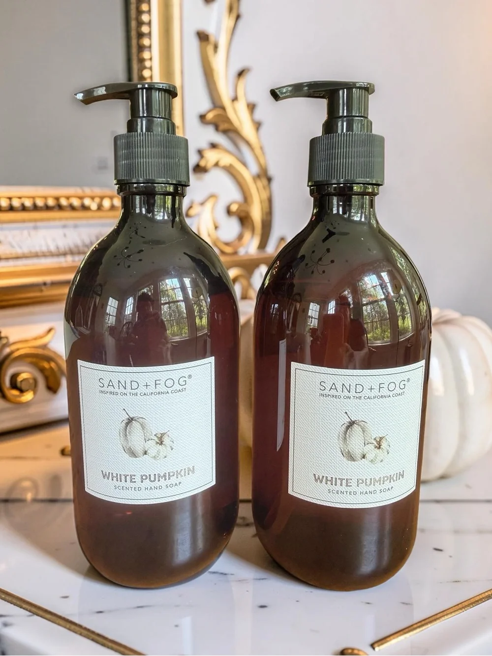 Sand + Fog NWT White Pumpkin Scented Hand Soap 16.9 FL Oz   Qty of 2